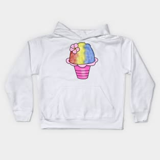 Hawaiian shaved ice witha flower Kids Hoodie